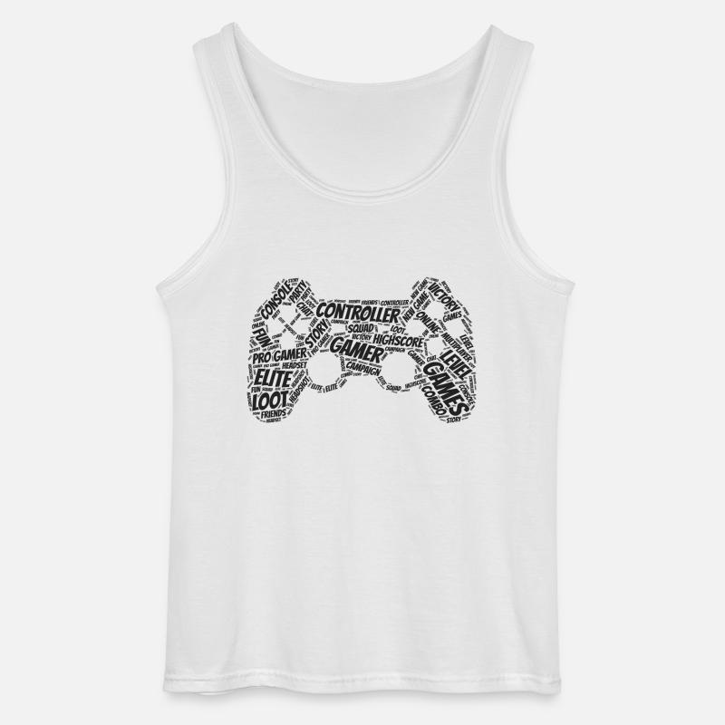 game controller wordart - Gildan Männer Tank Top - Weiß
