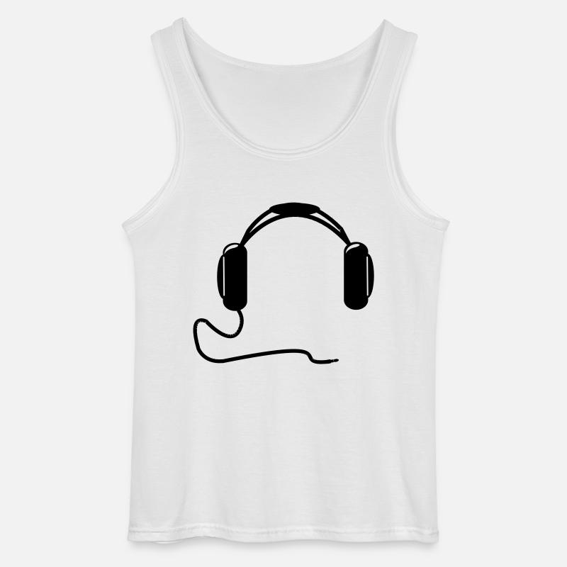 DJ Kopfhörer - Gildan Männer Tank Top - Weiß