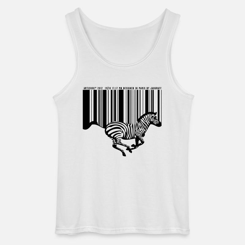 Zebra-Barcode - Gildan Männer Tank Top - Weiß