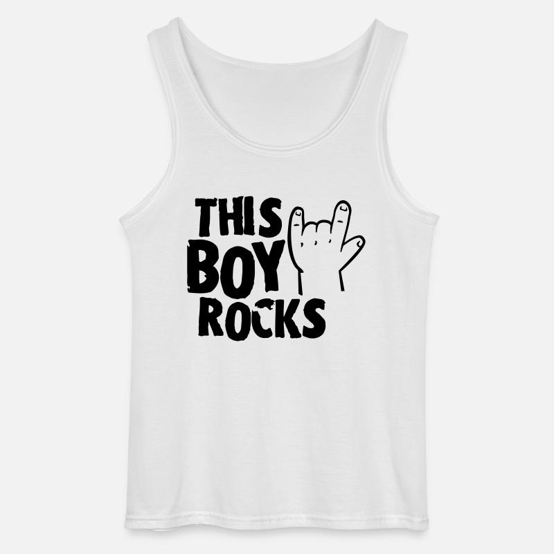 This Boy rocks - Gildan Männer Tank Top - Weiß