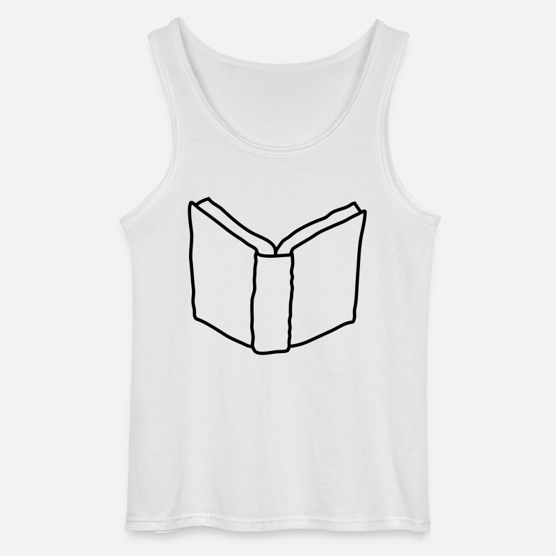 Comic offenes Roman Buch - Gildan Männer Tank Top - Weiß