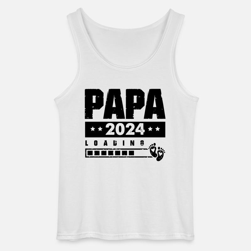papa 2024 loading - Gildan Männer Tank Top - Weiß
