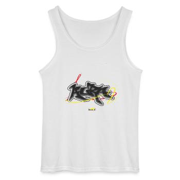 Aura Graffiti - Gildan Men’s Tank Top - white - Front - AI Model Male 185 dark (185cm)