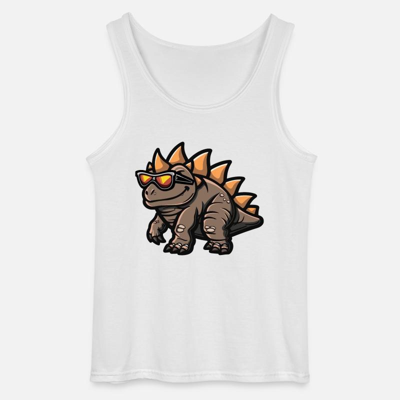 Dinosaurier stegosaurus Comic Cool - Gildan Männer Tank Top - Weiß