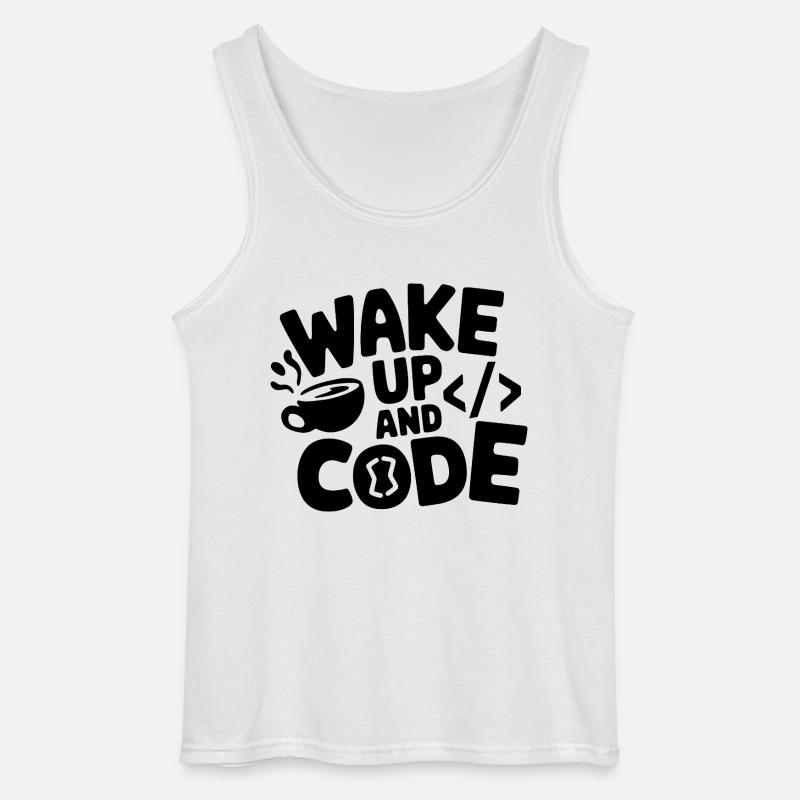 Aufwachen und Programmieren - Gildan Männer Tank Top - Weiß