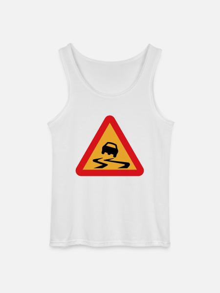 Rutsch-Auto-Warnschild - Gildan Männer Tank Top - Weiß