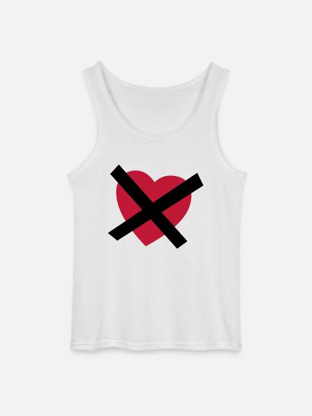 No Love - No Heart - Single - Gildan Männer Tank Top - Weiß