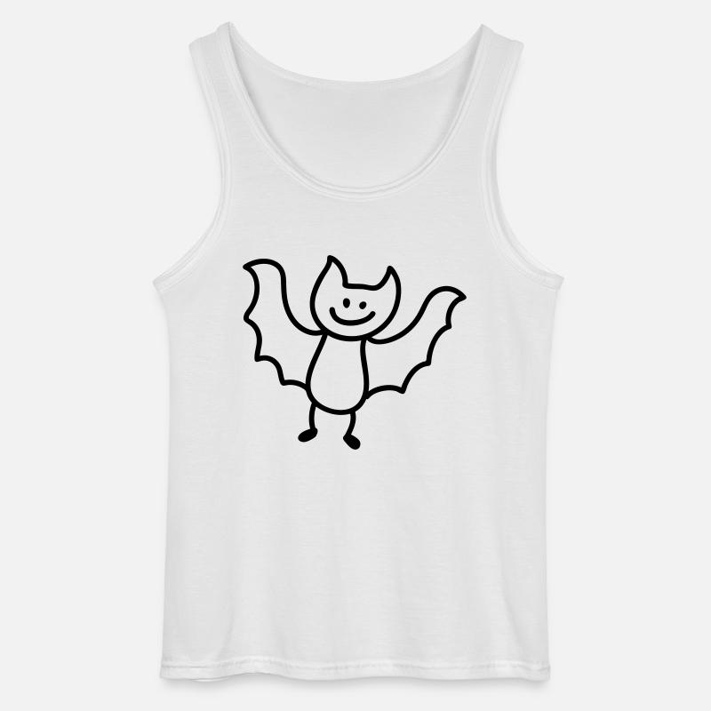 Fledermaus - Line - Gildan Männer Tank Top - Weiß
