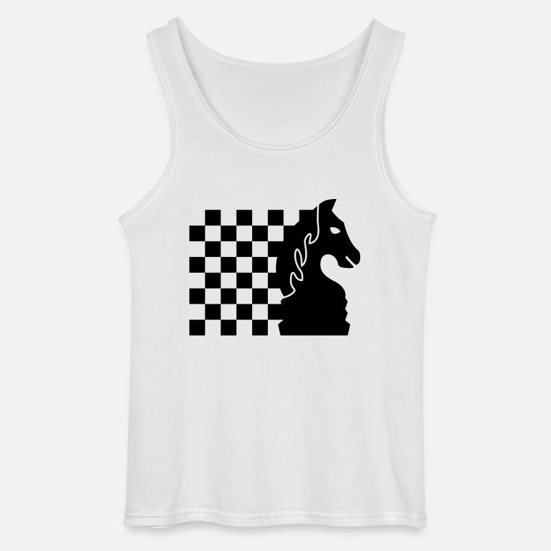 schach_pferd_b_1c - Gildan Männer Tank Top - Weiß