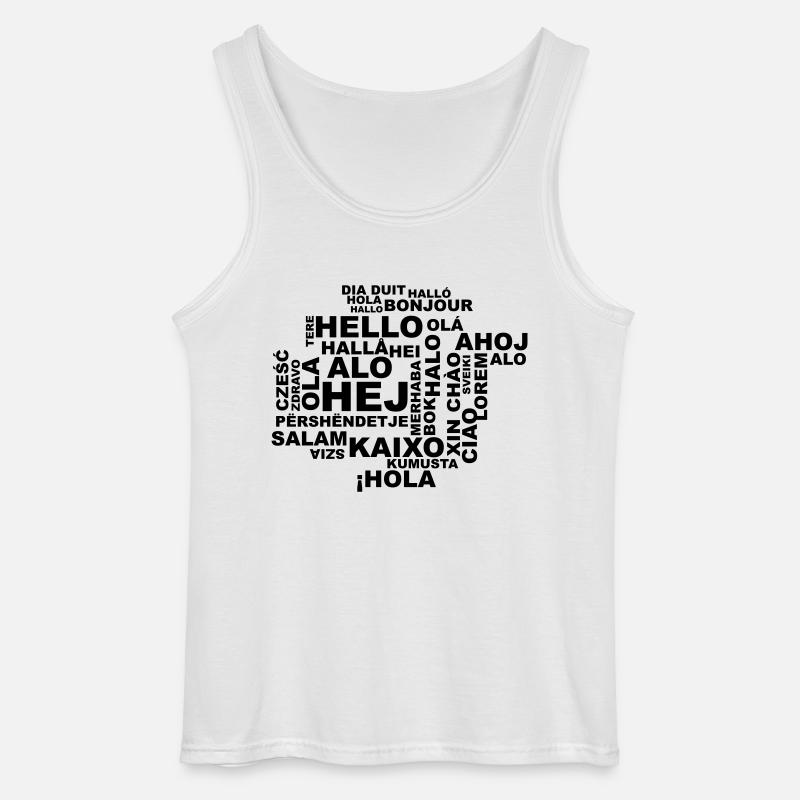 Hallo in 29 Sprachen - Gildan Männer Tank Top - Weiß