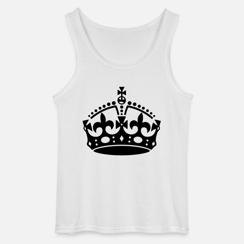 Bleib 'ruhig Crown - Gildan Männer Tank Top - Weiß