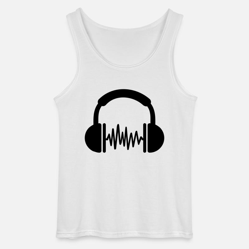 Kopfhörer - Gildan Männer Tank Top - Weiß