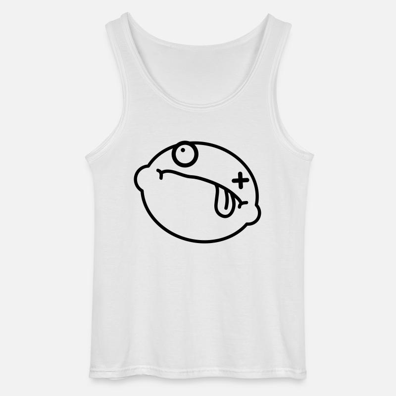 Dead Lemon Smiley - Gildan Männer Tank Top - Weiß