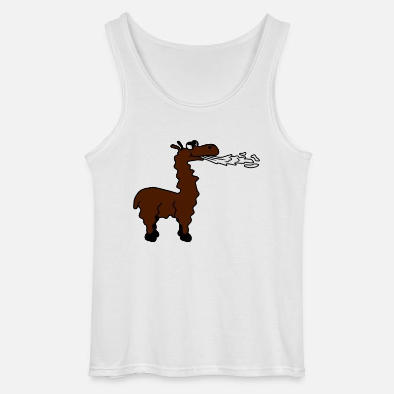 Spitting Llama - Gildan Männer Tank Top - Weiß
