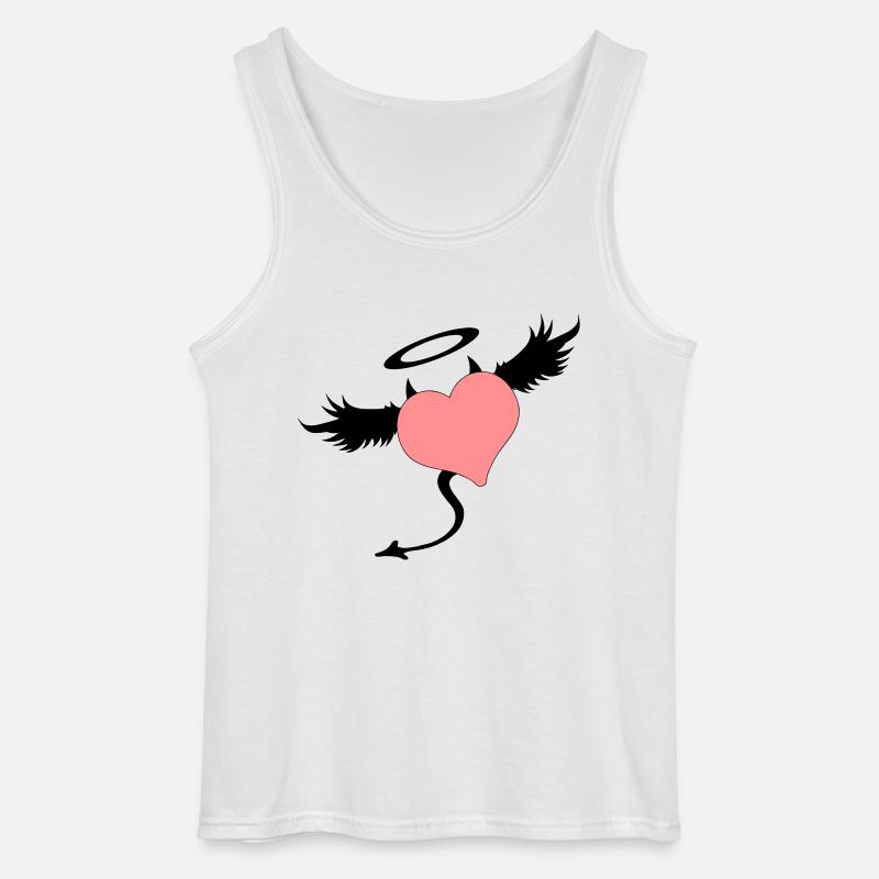 Halb Engel & Teufel - Gildan Männer Tank Top - Weiß
