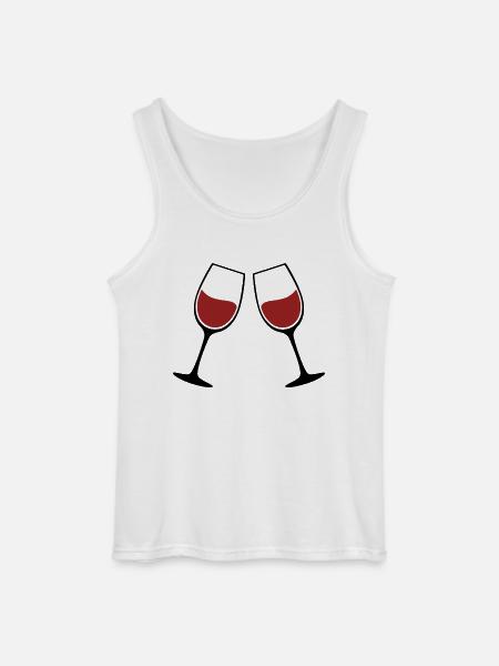 Weingläser Silhouette - Gildan Männer Tank Top - Weiß