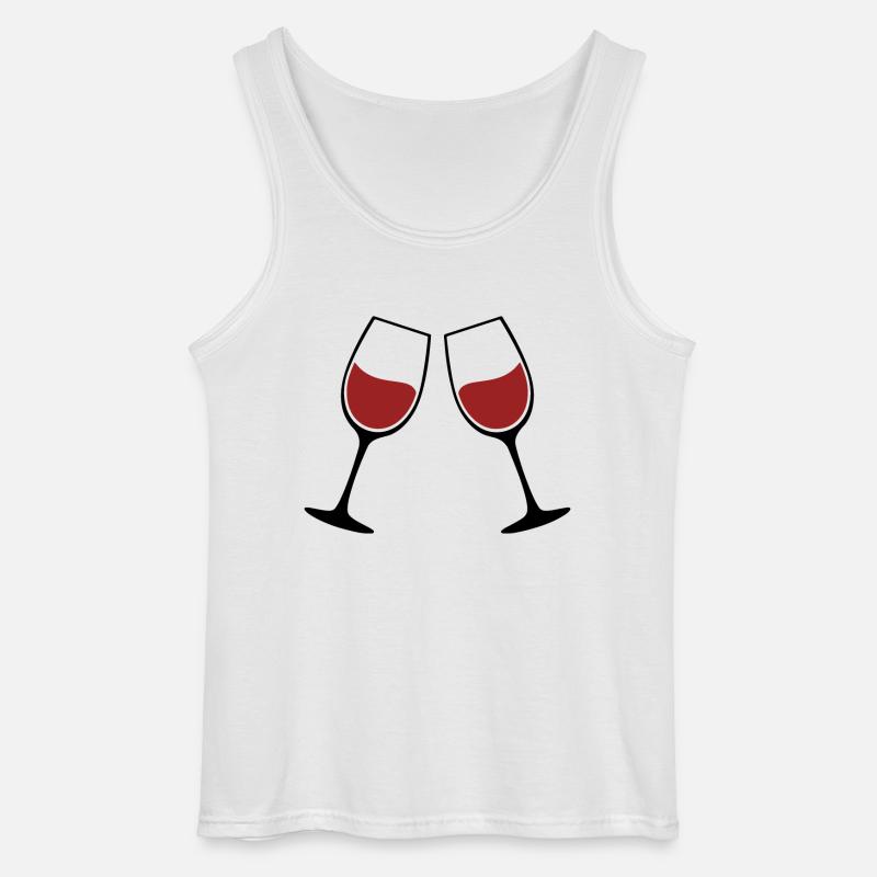 Weingläser Silhouette - Gildan Männer Tank Top - Weiß