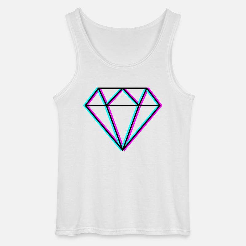 Diamant - Neonfarben Design - Gildan Männer Tank Top - Weiß