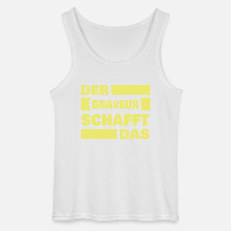 Engraver as work - Gildan Men’s Tank Top - white