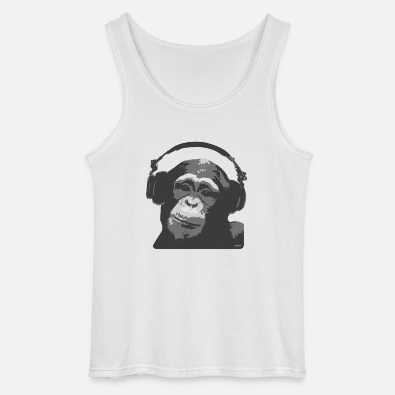 DJ MONKEY by wam - Gildan Männer Tank Top - Weiß