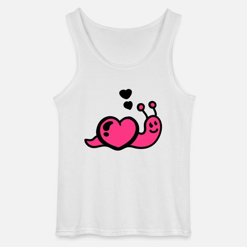 Herz Schnecke - Gildan Männer Tank Top - Weiß