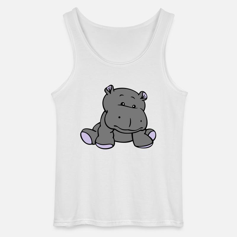 Hippo- / Nilpferd- / Flusspferd-Baby (3C) - Gildan Männer Tank Top - Weiß