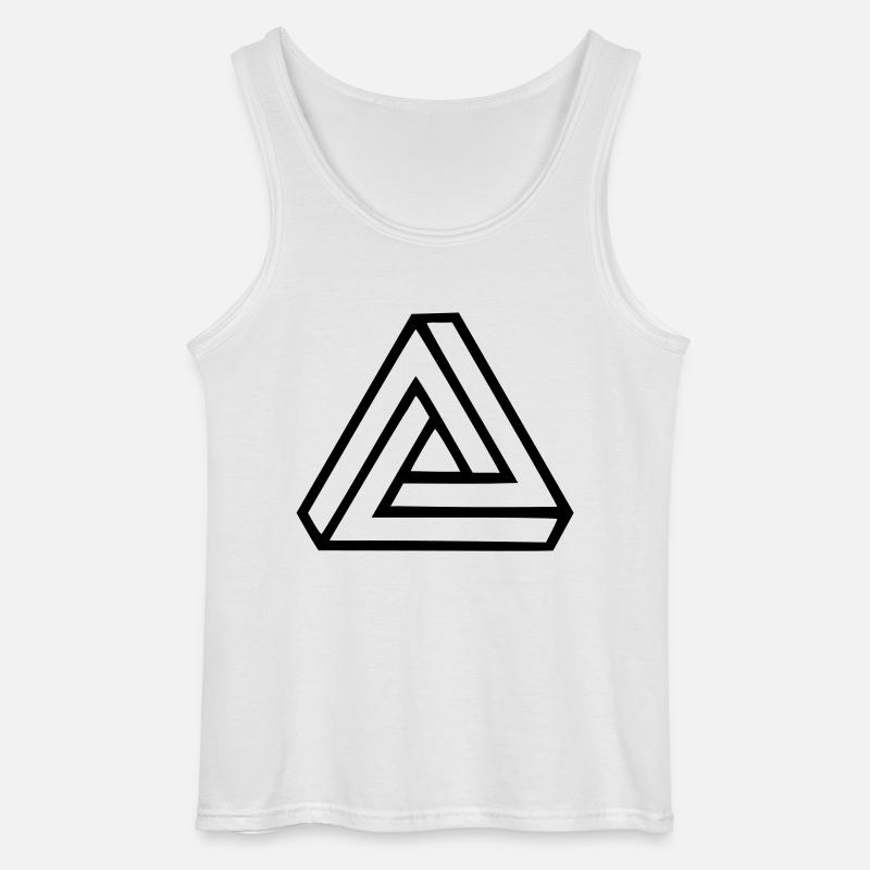 Triangle Visual Illusion - Gildan Men’s Tank Top - white