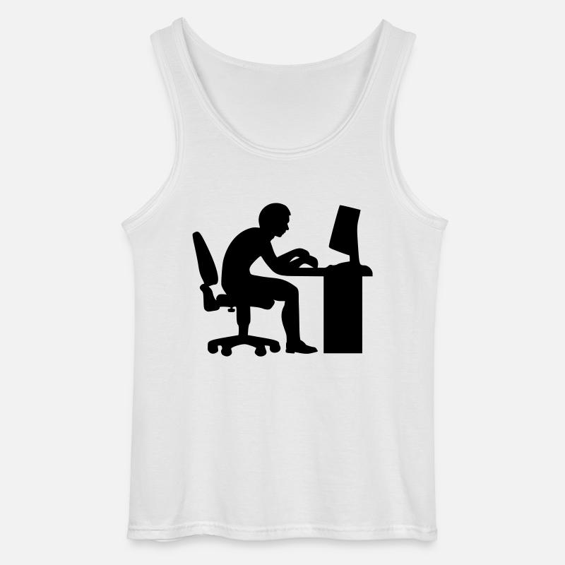 Büro Computer - Gildan Männer Tank Top - Weiß