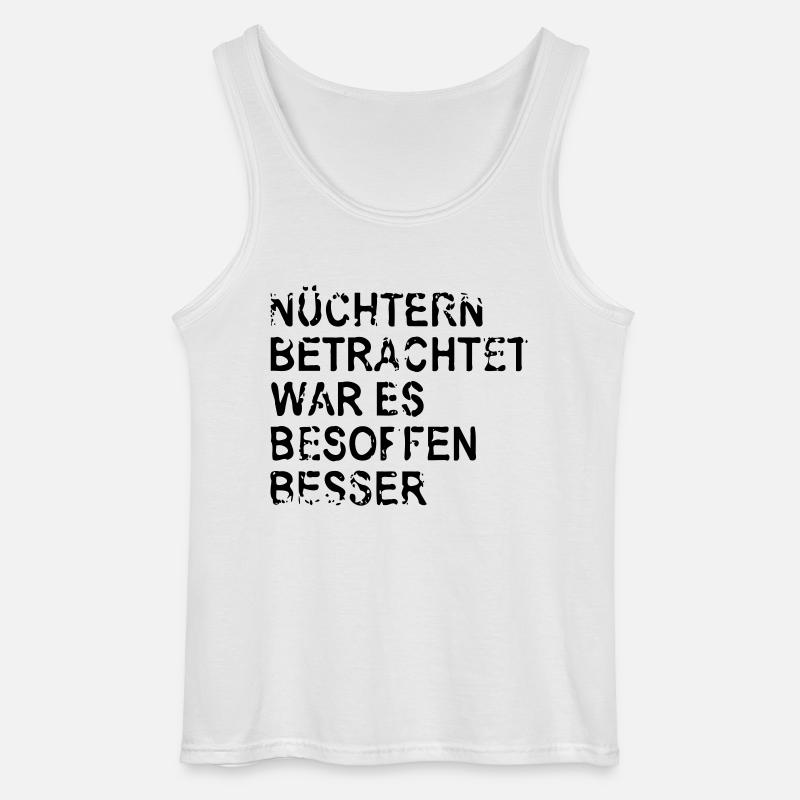 Nuechtern - Gildan Männer Tank Top - Weiß