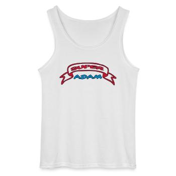 SUPER ADAM - Gildan Men’s Tank Top - white - Front - AI Model Male 185 dark (185cm)