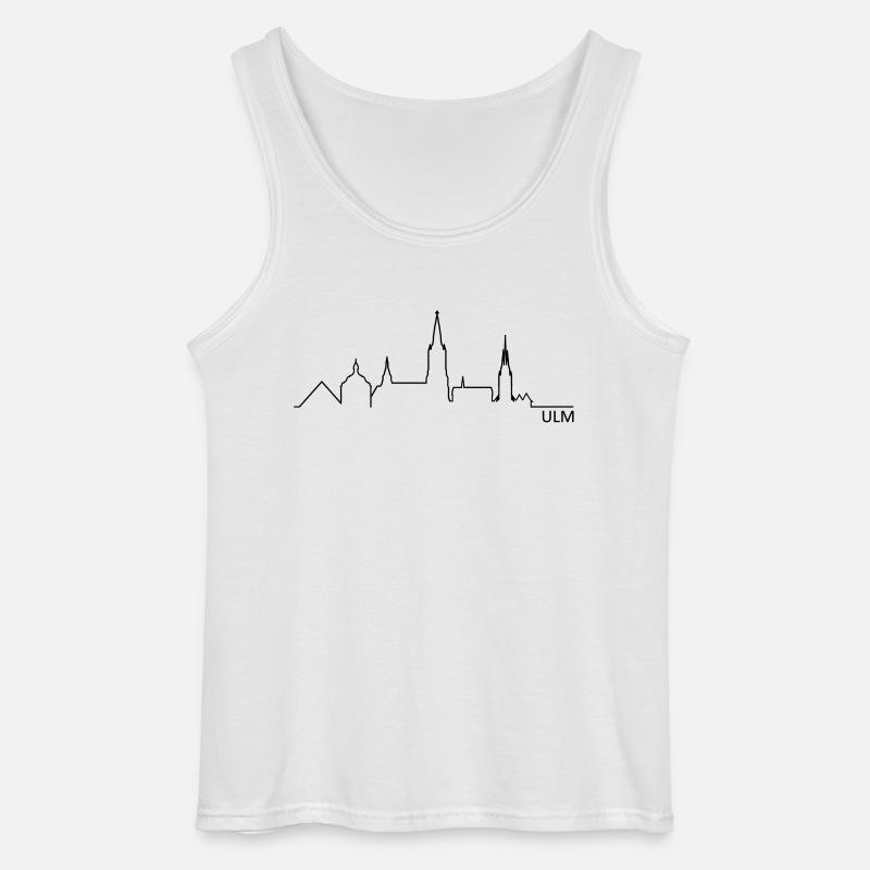 Skyline Ulm Silhouette - Gildan Männer Tank Top - Weiß