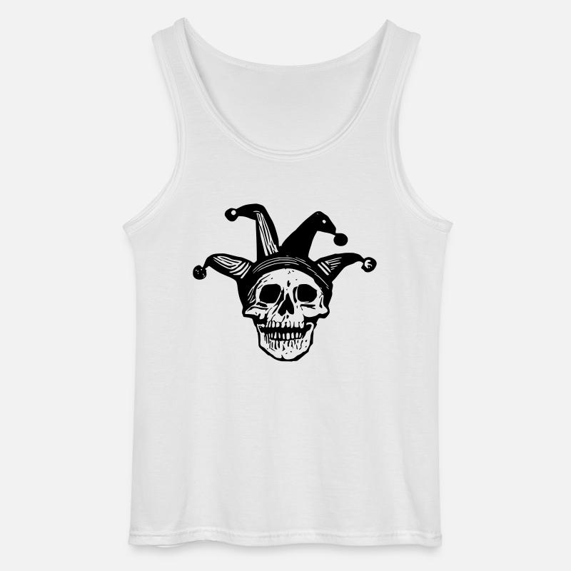 Narr Schädel - Gildan Männer Tank Top - Weiß