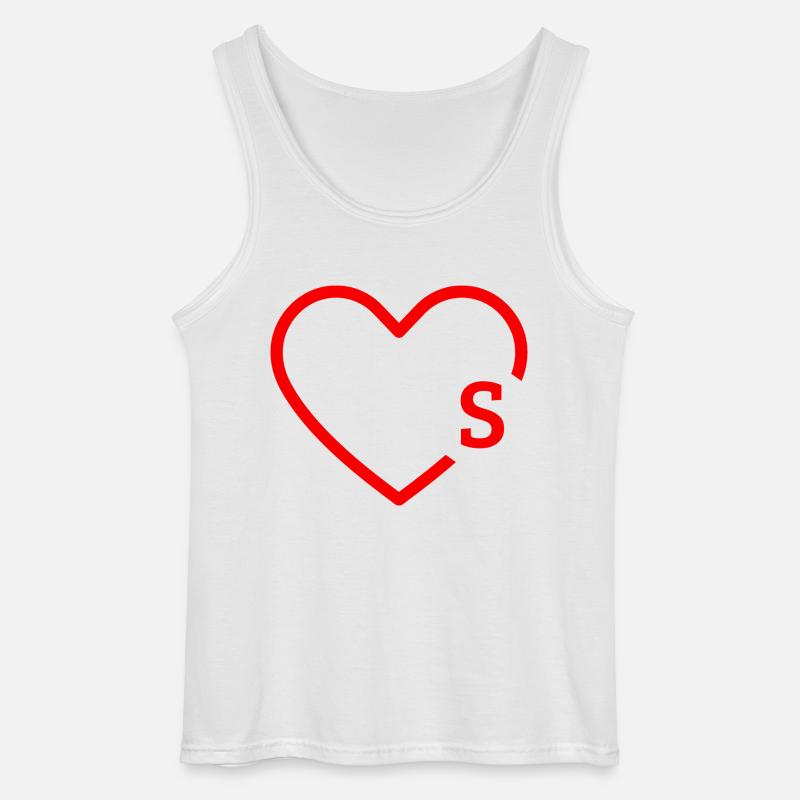 Buchstabe S Rotes Herz - Gildan Männer Tank Top - Weiß