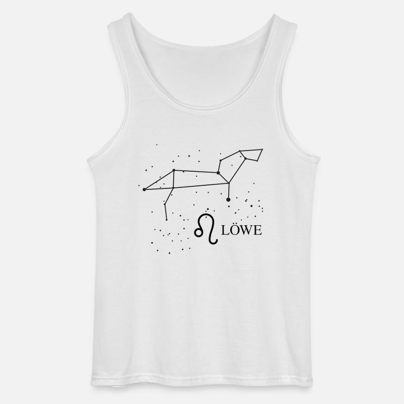 Tierzeichen Löwe mit Sternbild - Gildan Männer Tank Top - Weiß