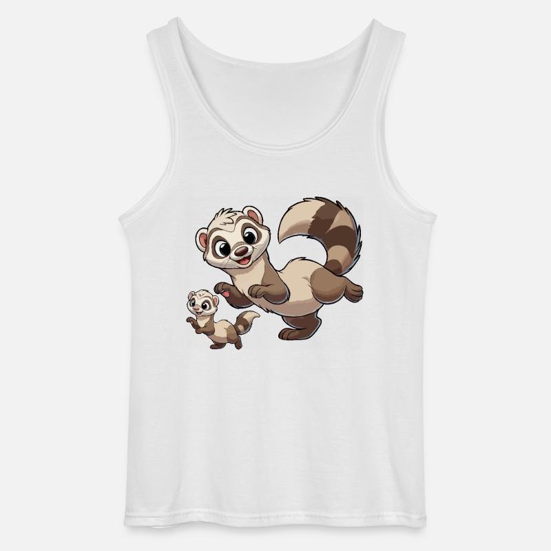 Frettchenmutter mit Kind - Gildan Männer Tank Top - Weiß