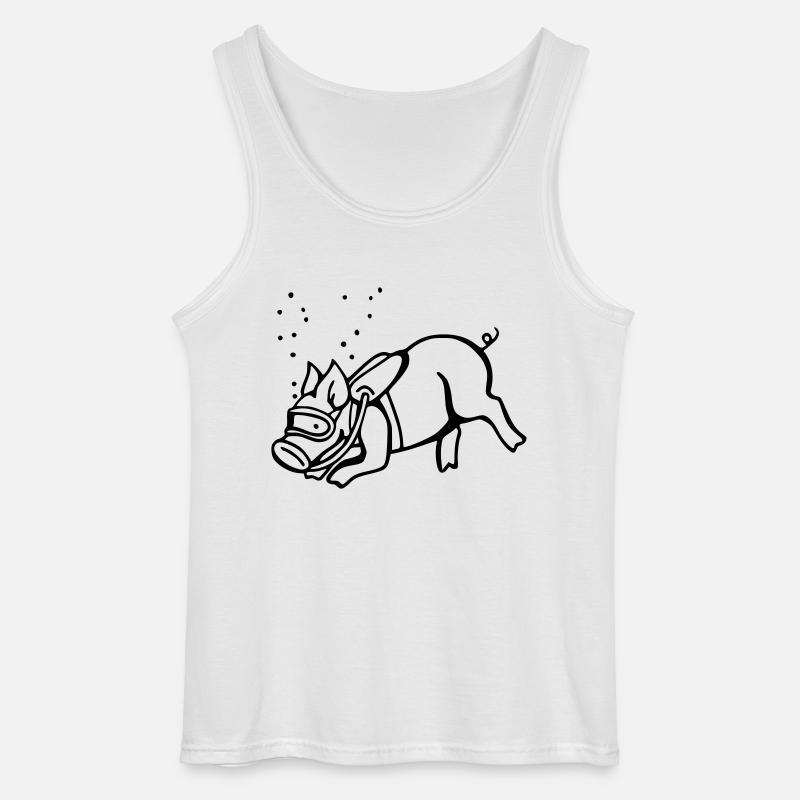taucher schwein - Gildan Männer Tank Top - Weiß
