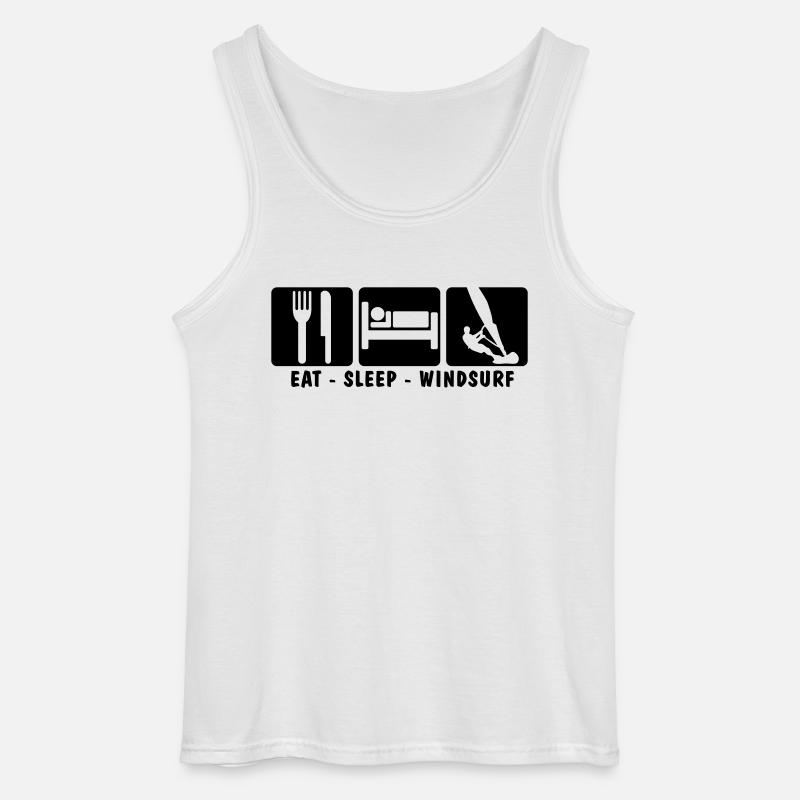 EAT SLEEP WINDSURF 3 - Gildan Männer Tank Top - Weiß