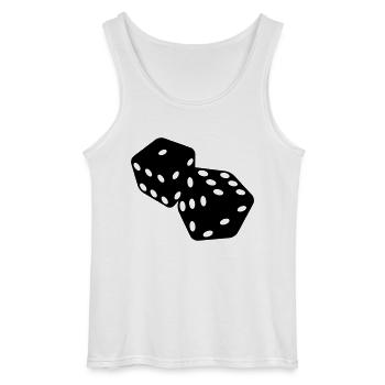 Dice - Gildan Men’s Tank Top - white - Front - AI Model Male 185 dark (185cm)