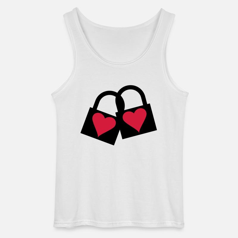 Love Lock - Gildan Männer Tank Top - Weiß