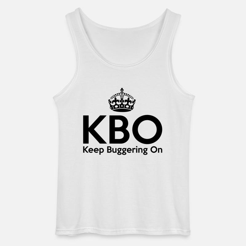 KBO - Keep Buggering on - Gildan Men’s Tank Top - white