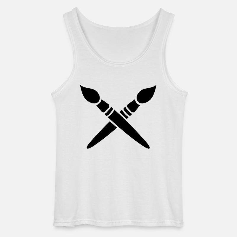 Pinsel - Gildan Männer Tank Top - Weiß