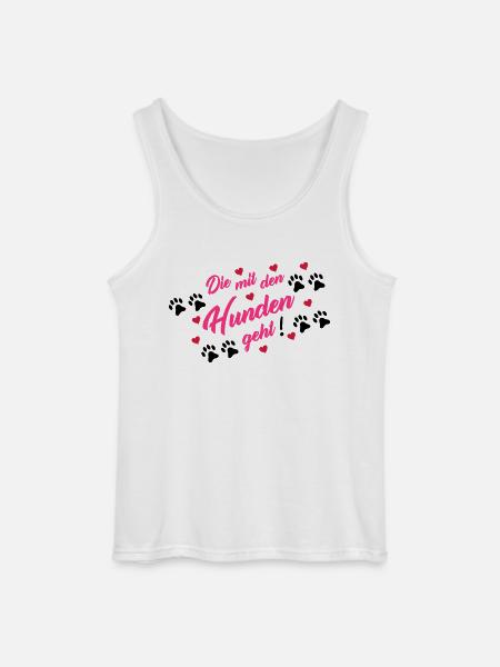die_mit_den_hunden_geht_002 - Gildan Männer Tank Top - Weiß