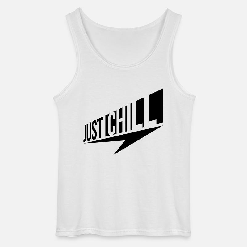 Just Chill Text Logo - Gildan Männer Tank Top - Weiß