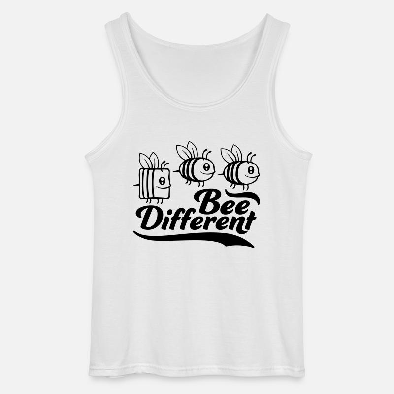 bee different Spruch Zitat - Gildan Männer Tank Top - Weiß