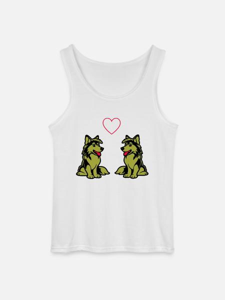 Dog Comic Dog Love - Gildan Men’s Tank Top - white
