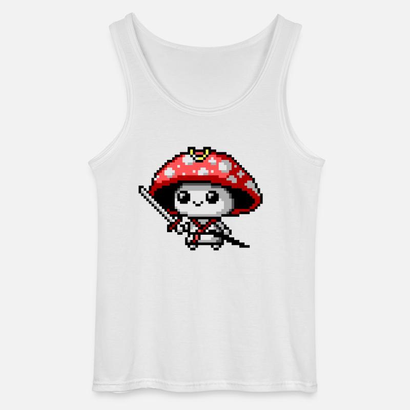 8bit Pilz-Samurai - Gildan Männer Tank Top - Weiß