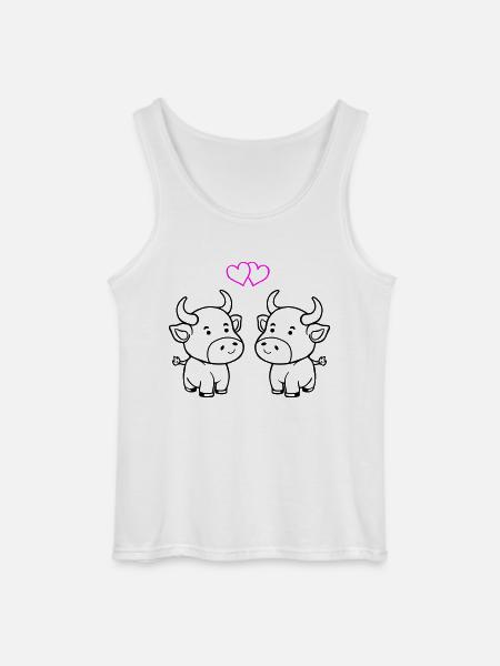vache bébé amour - Débardeur Gildan Homme - blanc