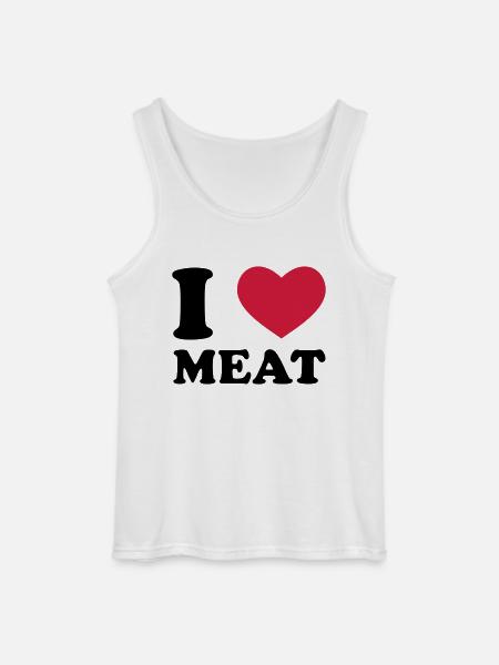 I Love Meat - Gildan Männer Tank Top - Weiß