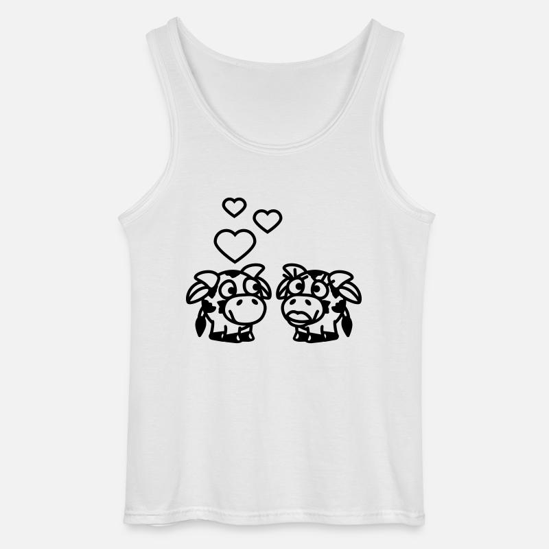 smiley_cows_in_love_1c - Gildan Männer Tank Top - Weiß