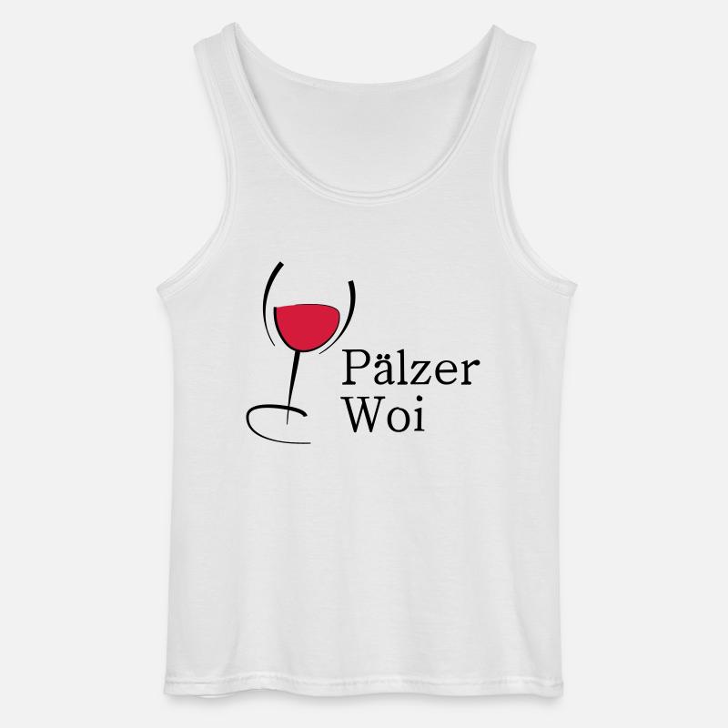 Pälzer Woi Weinglas - Gildan Männer Tank Top - Weiß